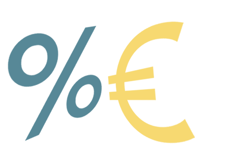 Prozent und Euro Zeichen